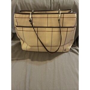 Ralph Lauren Tote Bag Shoulder Houndstooth Brown Women Limited Edition